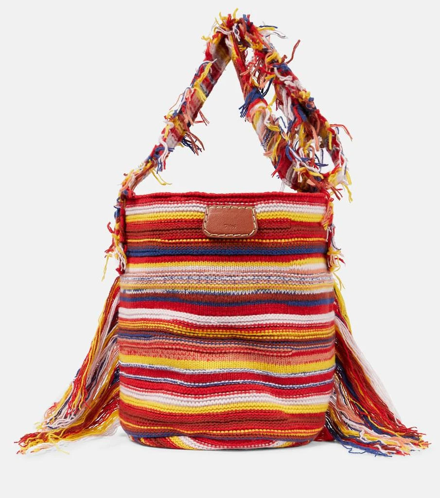 商品Chloé|Jorge striped cashmere-blend bucket bag,价格¥13191,第1张图片