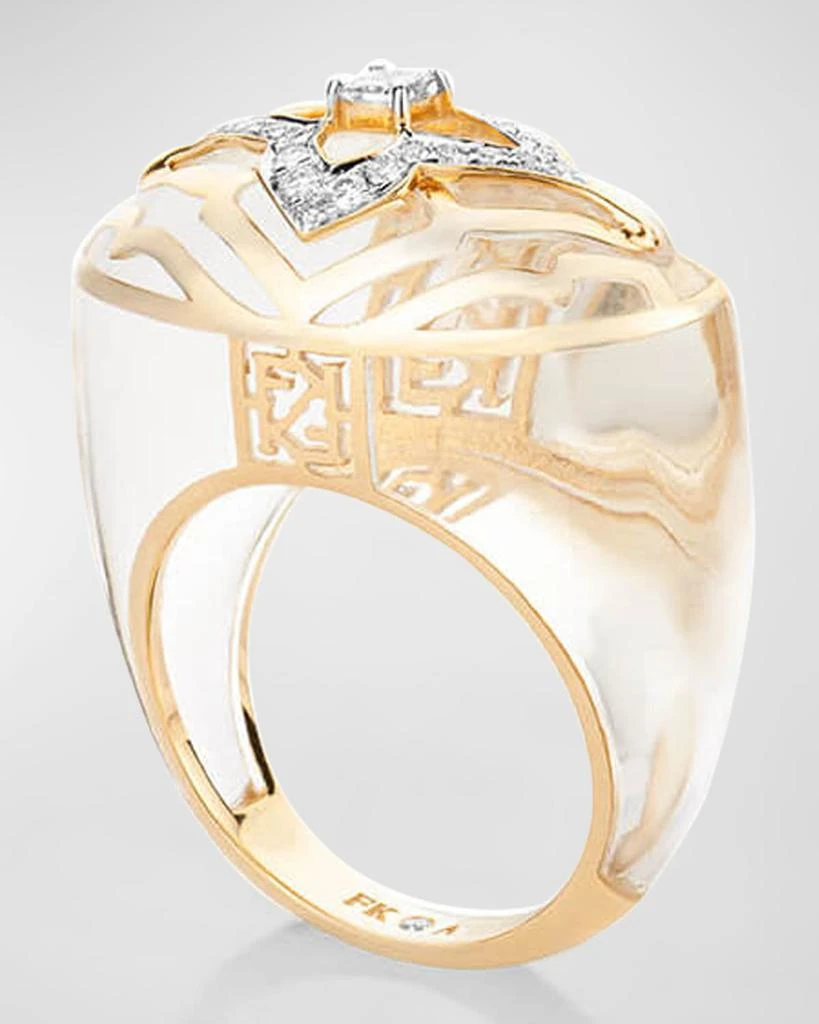 商品Farah Khan Atelier|18K Yellow Gold Pure Clear Kashmir Vivacious Ring, Size 7,价格¥15442,第4张图片详细描述