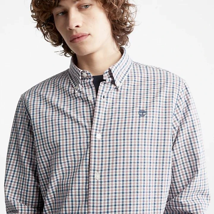 商品Timberland|Seersucker Gingham Shirt for Men in Purple,价格¥347,第5张图片详细描述