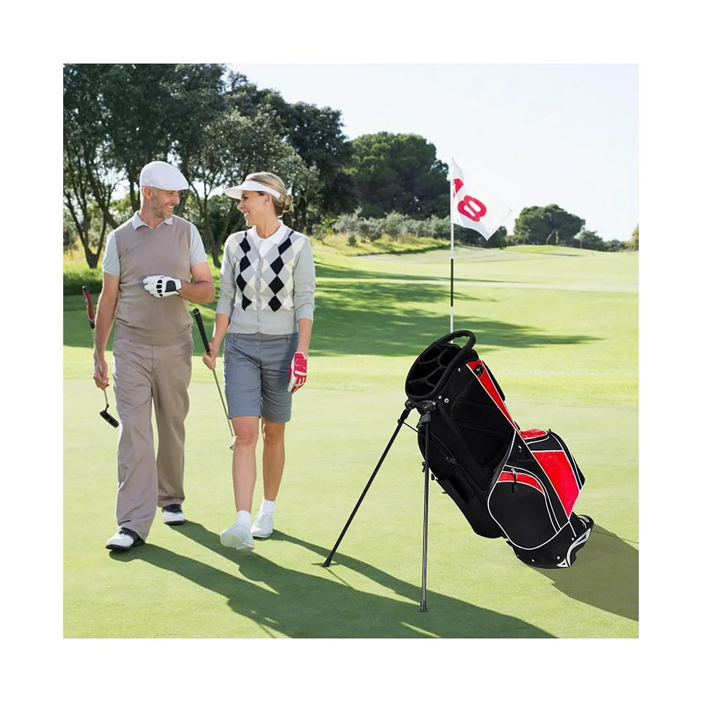 商品Costway|Golf Stand Cart Bag Club w/6 Way Divider Carry Organizer,价格¥700,第3张图片详细描述