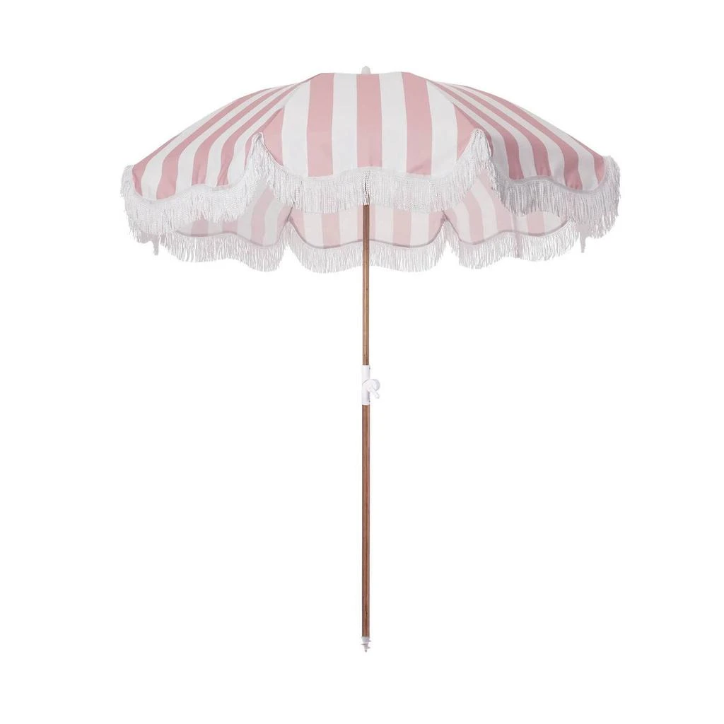 商品Business & Pleasure|Business & Pleasure Holiday Beach Umbrella - Pink Crew Stripe,价格¥1756,第1张图片