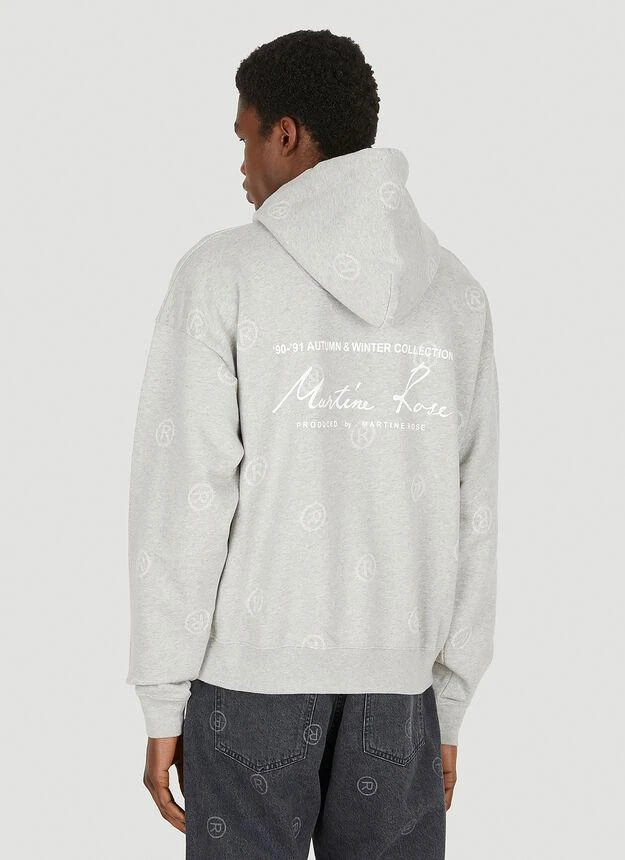 商品Martine Rose|Monogram Print Hooded Sweatshirt in Grey,价格¥1829,第4张图片详细描述