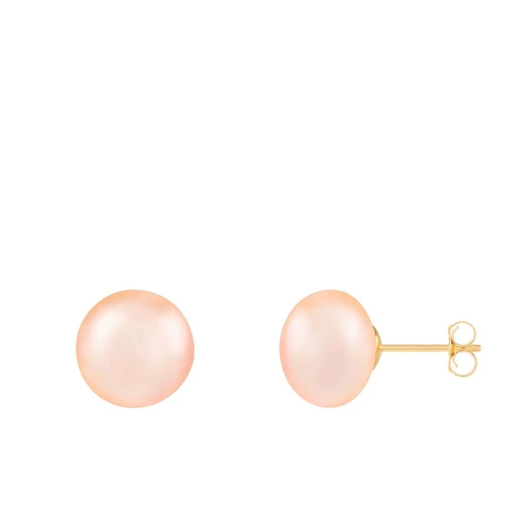 商品Splendid Pearls|14k Yellow Gold 10-11mm Freshwater Pearl Stud Earrings.,价格¥272,第3张图片详细描述