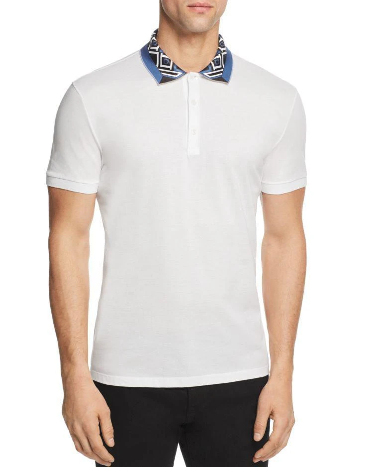 商品Versace|Printed Collar Pique Polo Shirt,价格¥872,第1张图片