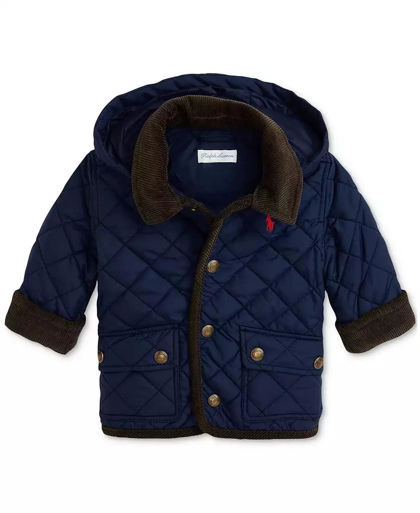 商品Ralph Lauren|Baby Boys Corduroy-Trim Barn Jacket With Removable Hood,价格¥546,第1张图片