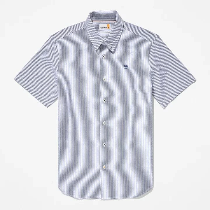 SS Seersucker Shirt for Men in Blue 商品