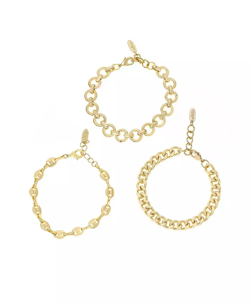 商品Ettika Jewelry|18K Gold Plated Might and Chain Bracelet Set,价格¥449,第1张图片