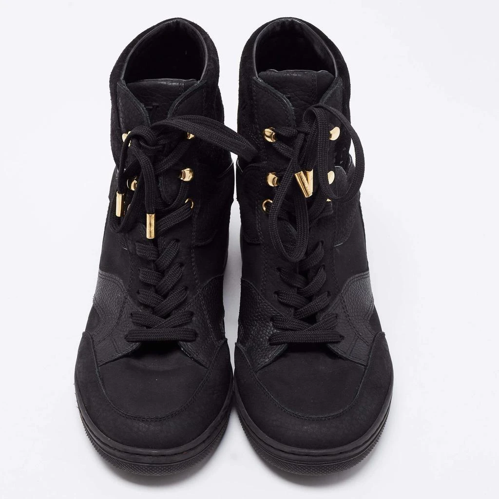 商品[二手商品] Louis Vuitton|Louis Vuitton Black Monogram Empreinte Suede and Leather High-Top Sneakers Size 37.5,价格¥2320,第3张图片详细描述