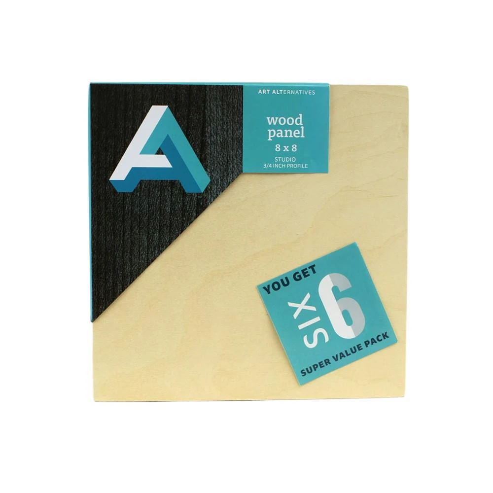 商品Art Alternatives|8" x 8" Classic Wood Panel Value Pack Set, 6 Piece,价格¥623,第1张图片