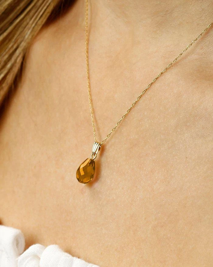 商品Bloomingdale's|Citrine Briolette Pendant Necklace in 14K Yellow Gold, 18",价格¥2222,第2张图片详细描述