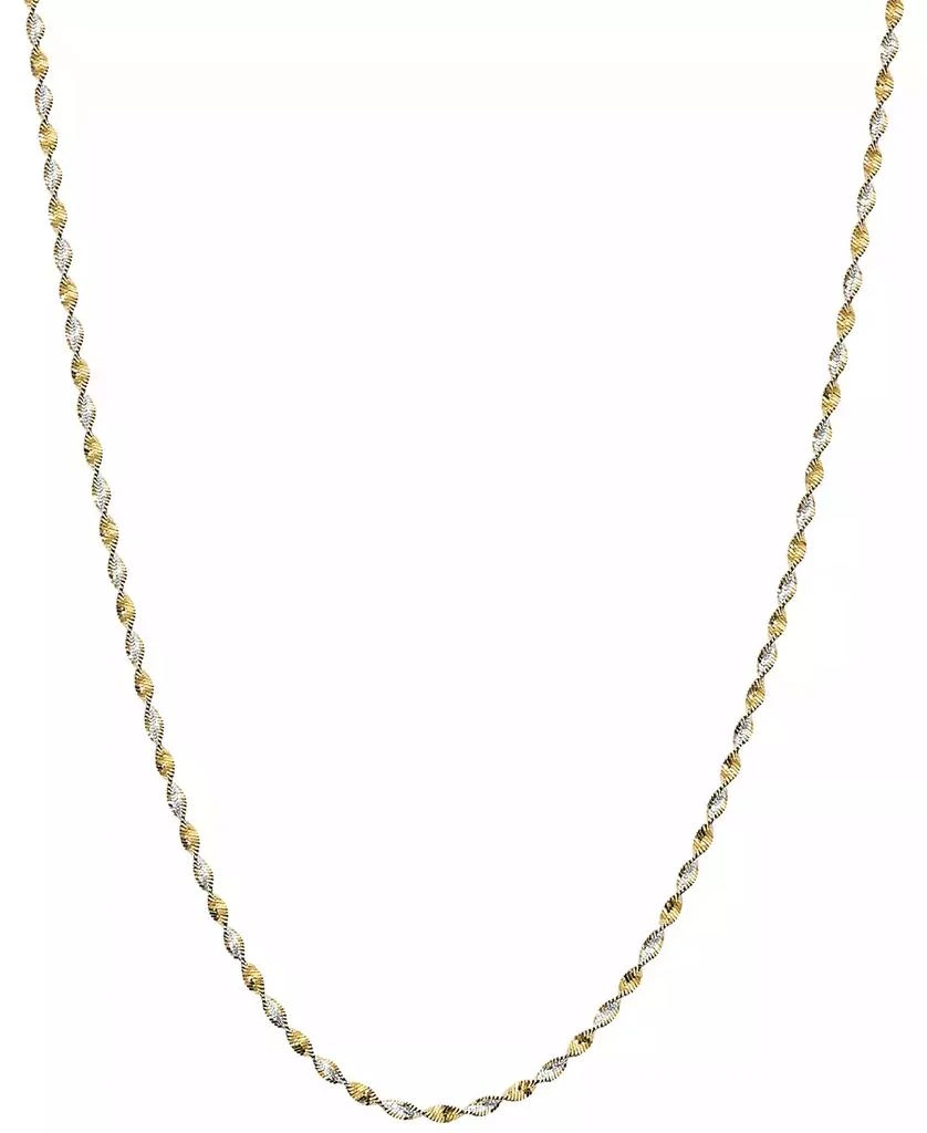 商品Giani Bernini|Giani Bernini Two-Tone Twist Link 18" Chain Necklace in Sterling Silver & 18k Gold-Plate, Created for Macy's,价格¥878,第1张图片