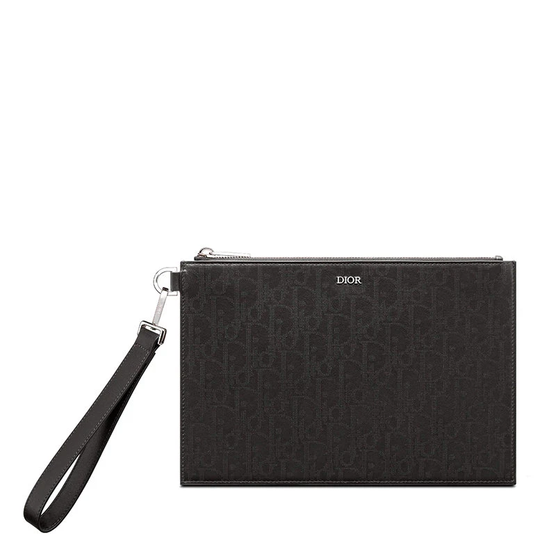 商品Dior|【预售3-7天】DIOR/迪奥 POCHETTE A5黑色 Dior Oblique Galaxy皮革小牛皮配可拆卸皮革肩带手提包2ESCA338VPD_H03E,价格¥6752,第1张图片