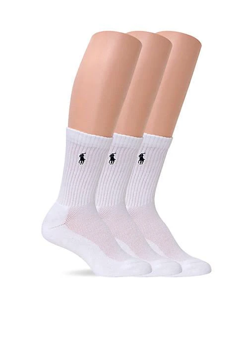 商品Ralph Lauren|Ralph Lauren Cushion Sole Mesh Top Crew Sport Socks 3 Pack,价格¥135,第1张图片