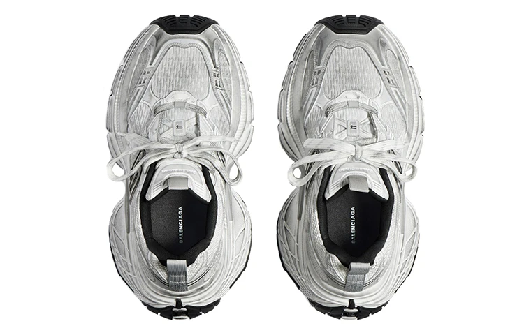 商品[国内直发] Balenciaga|巴黎世家 10XL 网布 做旧厚底 低帮 老爹鞋 女款 灰白,价格¥7276,第5张图片详细描述