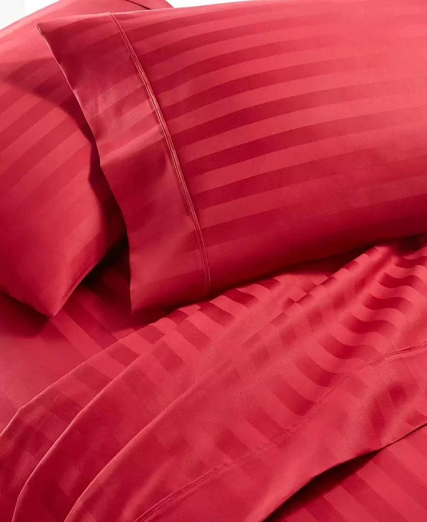 商品AQ Textiles|Bergen House Stripe 1000 Thread Count 100% Certified Egyptian Cotton 4-Pc. Sheet Set, California King,价格¥404,第2张图片详细描述