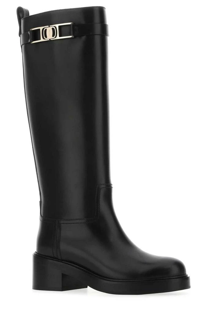 商品Salvatore Ferragamo|Ferragamo Gancini Round-Toe Knee Boots,价格¥5711,第2张图片详细描述