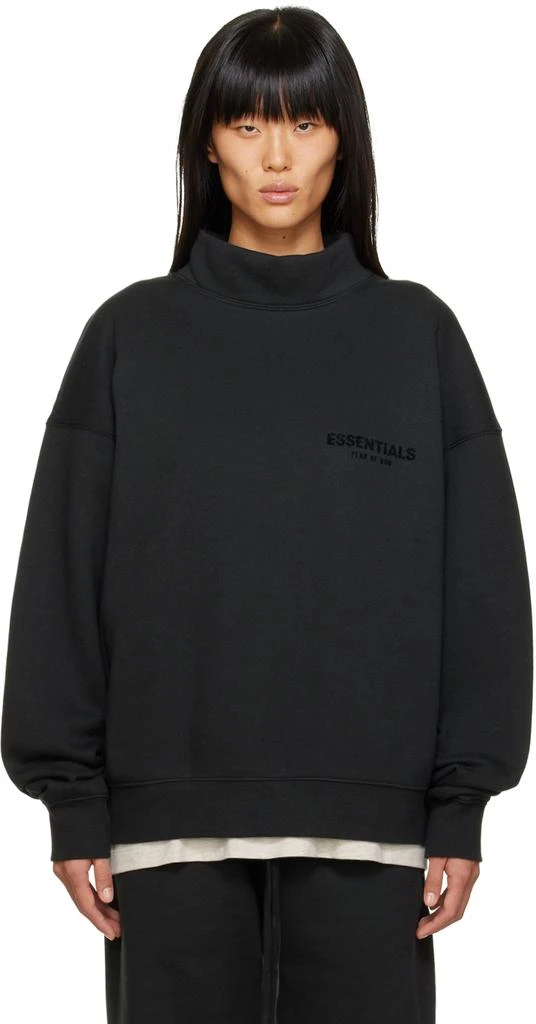 商品Essentials|Black Mock Neck Sweatshirt,价格¥602,第1张图片