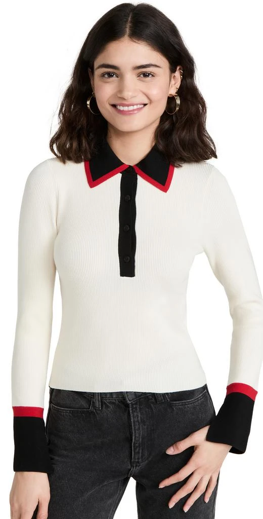 商品Alice + Olivia|alice + olivia Pia 罗纹针织马球衫,价格¥903,第1张图片
