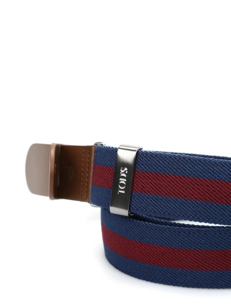 商品Tod's|Tod's Embossed Logo Striped Belt,价格¥2090,第3张图片详细描述