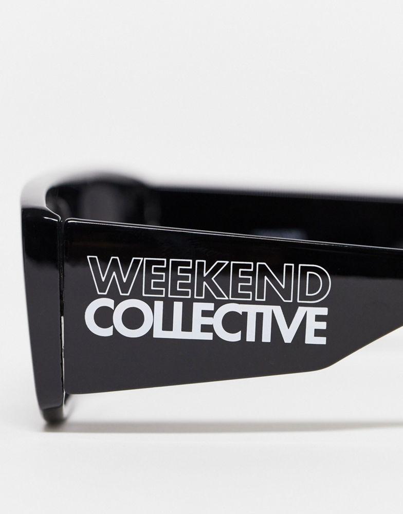 商品ASOS|ASOS Weekend Collective visor sunglasses with wide temple,价格¥93,第4张图片详细描述