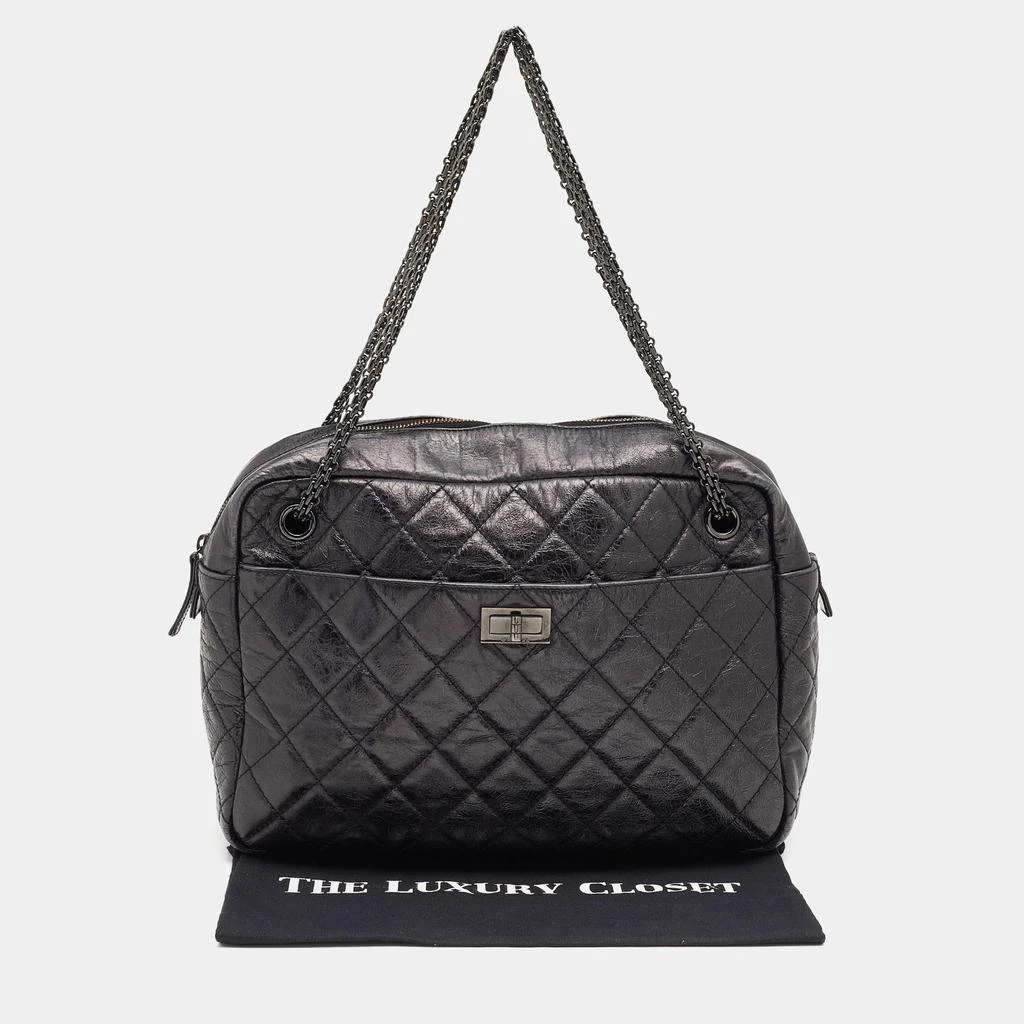 Chanel Metallic Black Quilted Aged Leather Large Reissue Camera Bag 商品