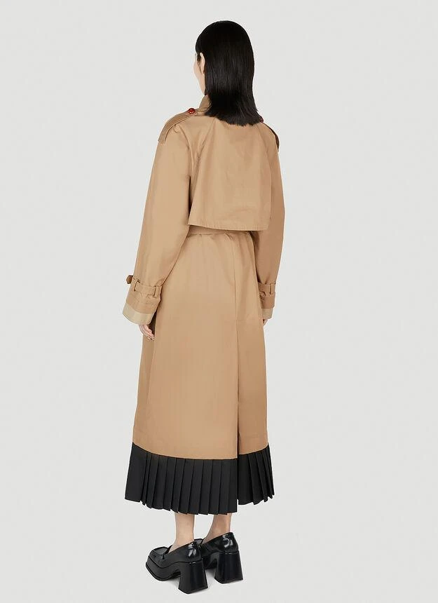 商品Gucci|Pleated Hem Trench Coat in Brown,价格¥33605,第4张图片详细描述