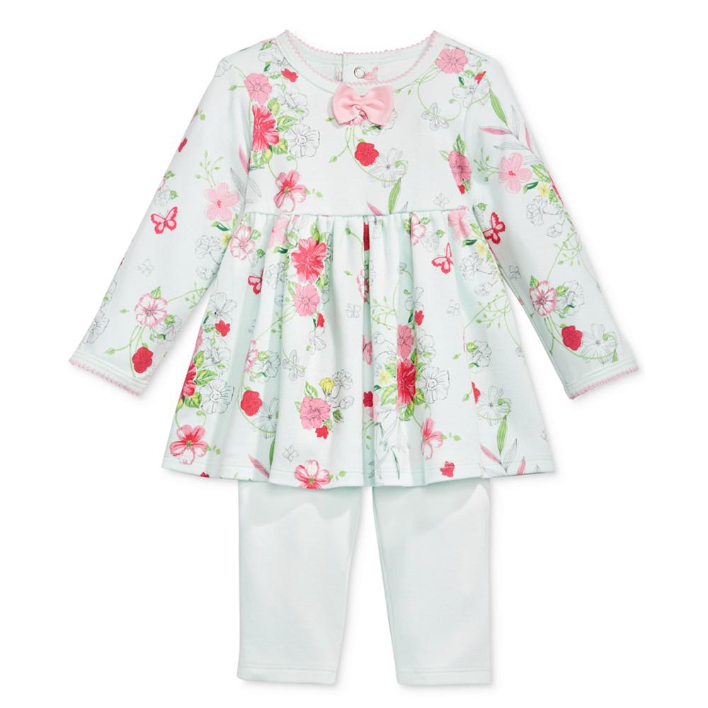 Baby Girls 2-Pc. Floral-Print Tunic & Leggings Set, Created for Macy's商品第2张图片规格展示