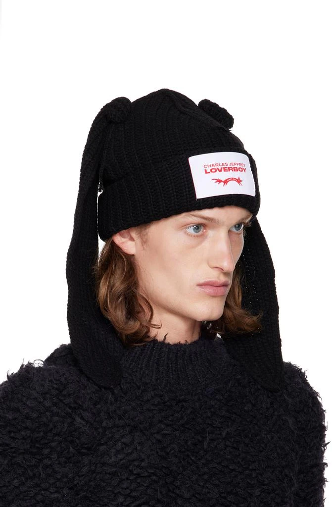 商品Charles Jeffrey Loverboy|Black Chunky Rabbit Beanie,价格¥1014,第2张图片详细描述