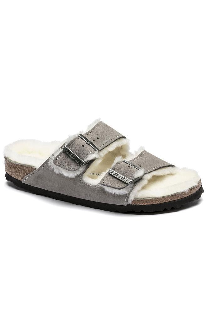 商品Birkenstock|(1017402) Arizona Shearling Sandals - Stone Grey,价格¥485,第4张图片详细描述