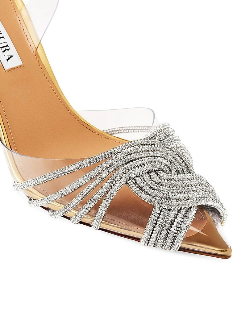 商品Aquazzura|Gatsby 75MM Crystal-Embellished PVC Slingback Sandals,价格¥9279,第4张图片详细描述