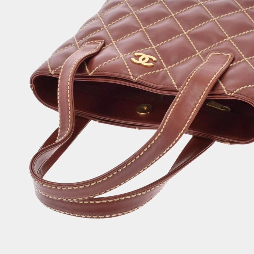商品[二手商品] Chanel|Chanel Brown Leather Wild Stitch Tote Bag,价格¥11755,第3张图片详细描述
