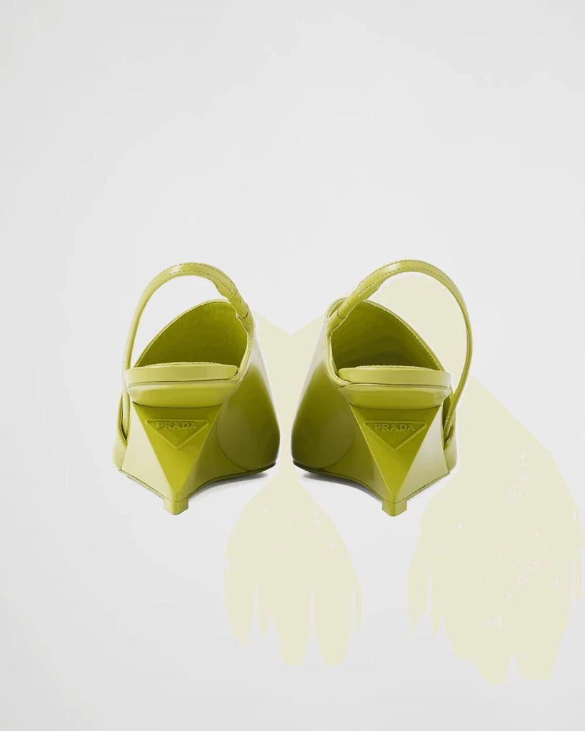 商品Prada|PRADA Brushed leather slingback pumps,价格¥5613,第4张图片详细描述