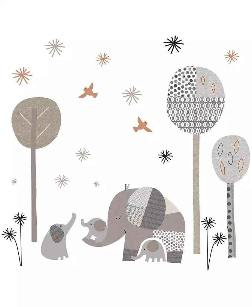 商品Bedtime Originals|Elephant Love Gray Elephants/Trees/Stars Wall Decals/Stickers,价格¥127,第1张图片