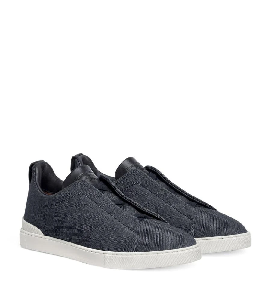 商品Zegna|Canvas Triple Stitch Sneakers,价格¥5957,第2张图片详细描述