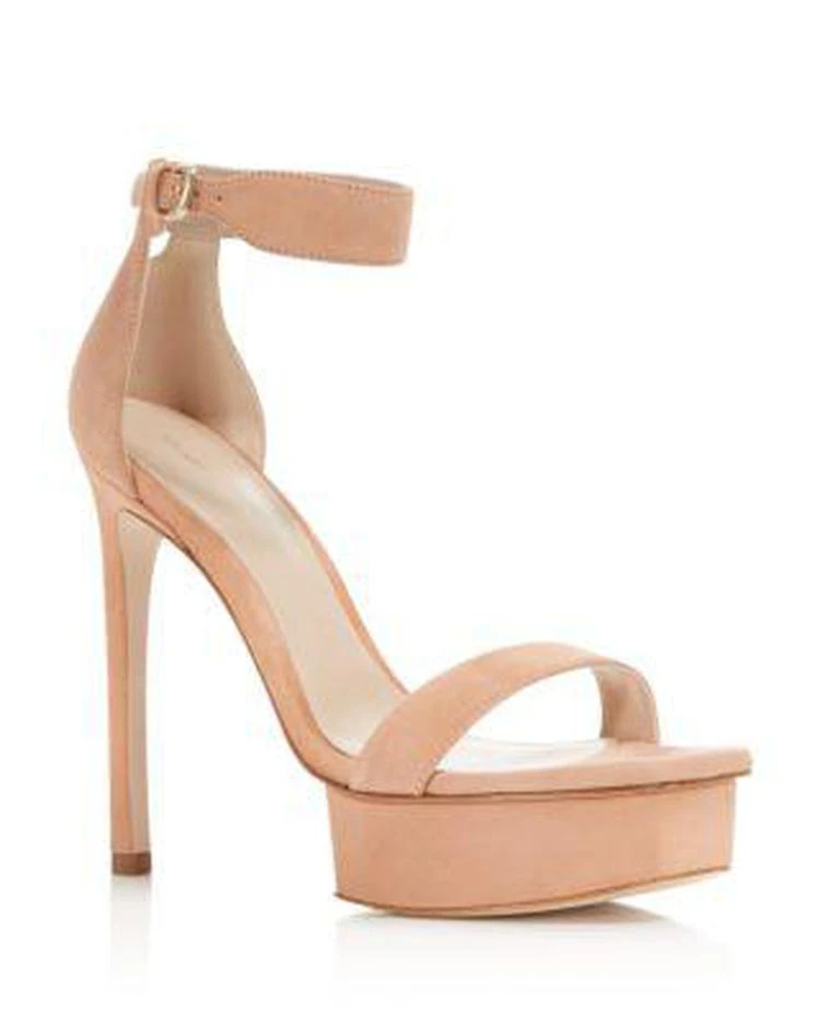 商品Stuart Weitzman|Women's Backupplat Suede Platform High-Heel Sandals,价格¥2043,第1张图片