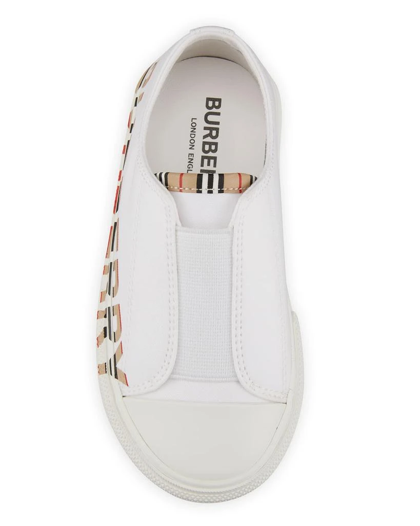 商品Burberry|Kid's Larkhall Icon Stripe Logo Gabardine Sneakers, Baby/Toddlers,价格¥874,第3张图片详细描述