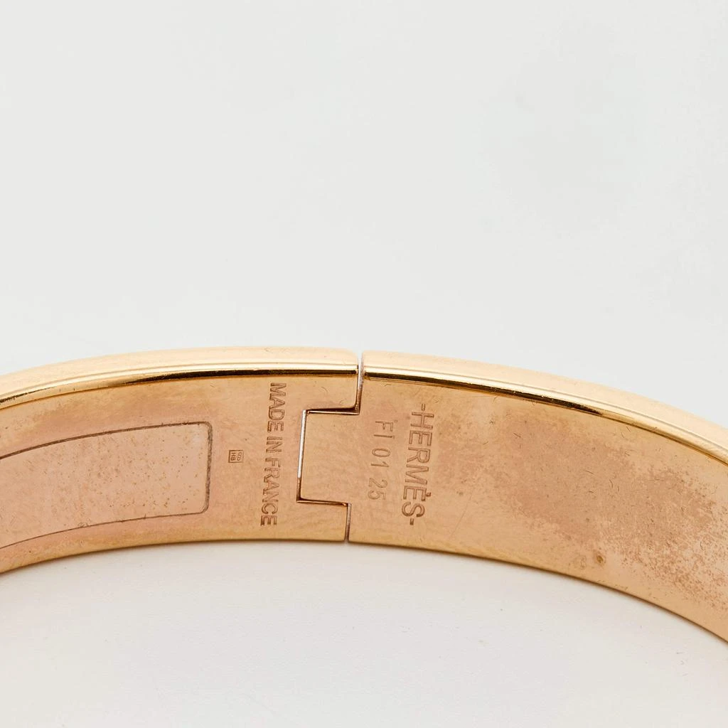 商品[二手商品] Hermes|Hermès Clic H Blue Enamel Rose Gold Plated Narrow Bracelet,价格¥3249,第4张图片详细描述