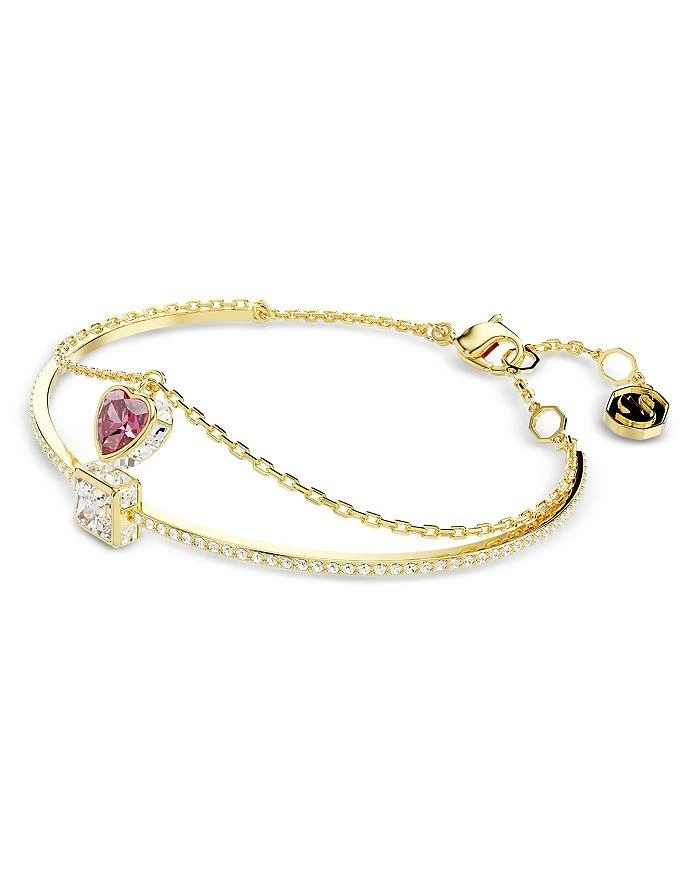 商品Swarovski|Chroma Crystal Square & Heart Charm Layered Bangle Bracelet,价格¥1122,第3张图片详细描述