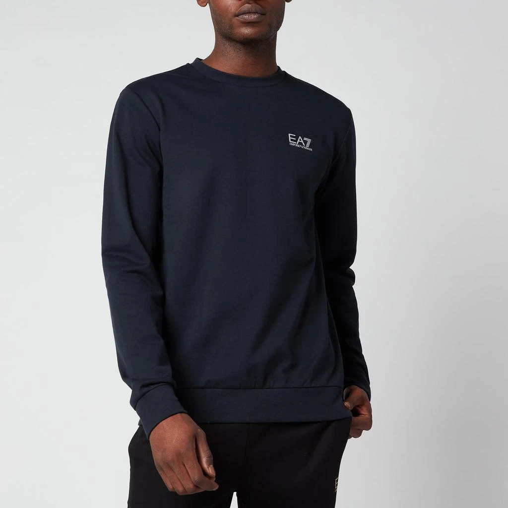 商品EA7|EA7 Men's Core ID Crewneck Sweatshirt - Night Blue/Silver,价格¥505,第1张图片