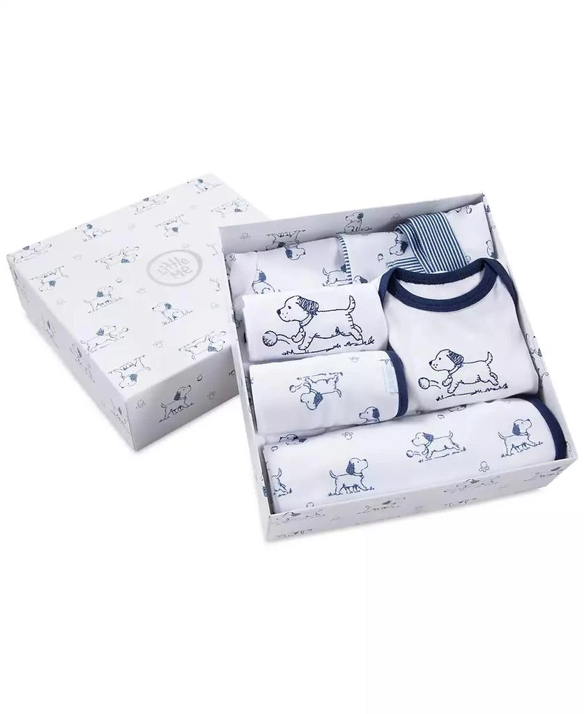 商品Little Me|Baby Boys Cotton Puppy Toile Gift Box, 6 Piece Set,价格¥371,第2张图片详细描述