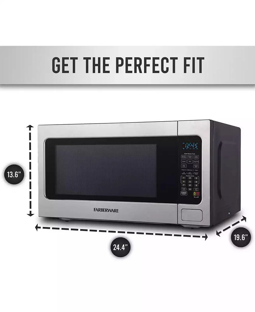 商品Farberware|Professional FMO22ABTBKA 2.2 Cu. Ft. 1200-Watt Microwave Oven with Smart Sensor Cooking, Stainless Steel,价格¥1413,第4张图片详细描述