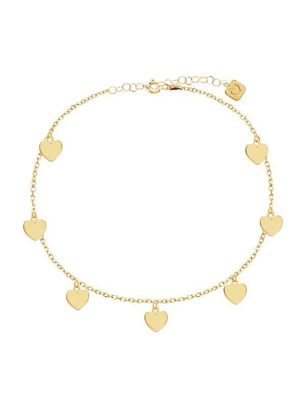 商品Gabi Rielle|22K Gold Vermeil Heart Charm Anklet,价格¥334,第1张图片