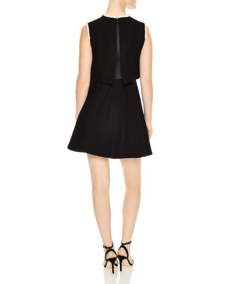 商品Sandro|Ouma Mesh-Detail Bodice Overlay Mini Dress,价格¥2127,第2张图片详细描述