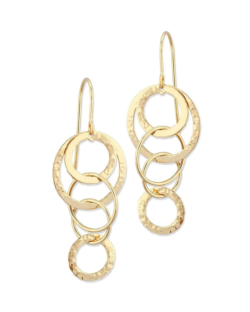 商品Bloomingdale's|Cascading Hammered Ring Drop Earrings in 14K Yellow Gold,价格¥4833,第1张图片详细描述