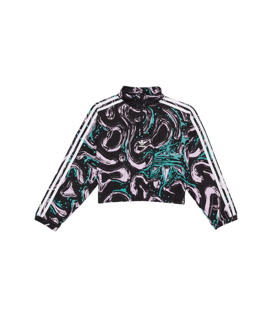 商品Adidas|All Over Printed 1/2 Zip Crop Crew Sweatshirt (Little Kids/Big Kids),价格¥258,第1张图片