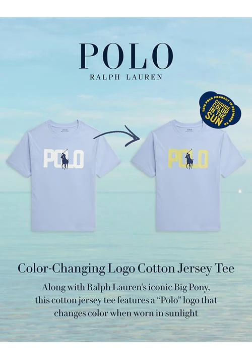 商品Ralph Lauren|Lauren Childrenswear Boys 2 7 Color Changing Logo Cotton Jersey T Shirt,价格¥153,第3张图片详细描述
