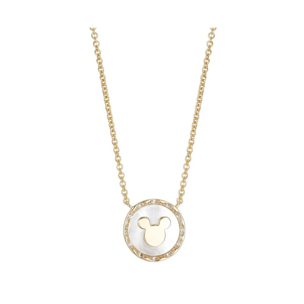 商品Disney|Gold Flash-Plated Faux Mother of Pearl Mickey Mouse Coin Pendant Necklace,价格¥191,第1张图片