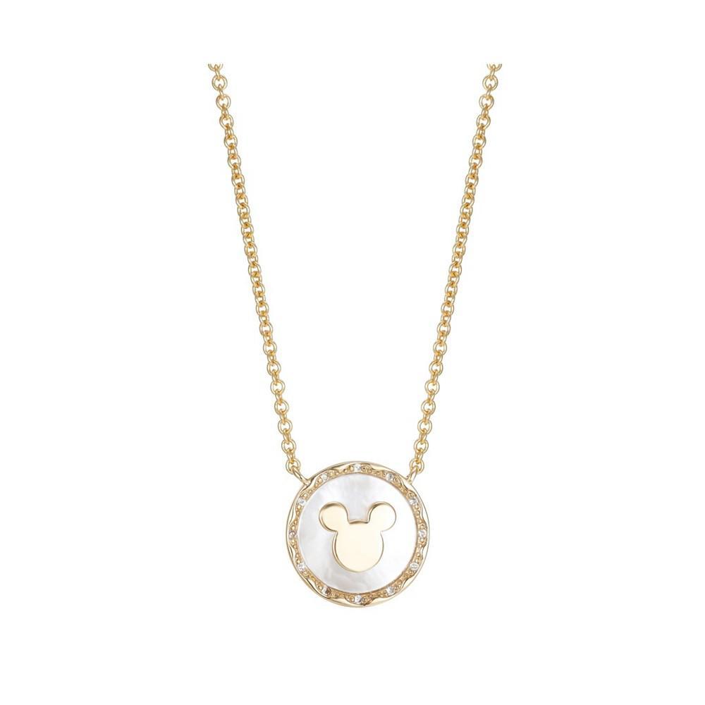 商品Disney|Gold Flash-Plated Faux Mother of Pearl Mickey Mouse Coin Pendant Necklace,价格¥133,第1张图片