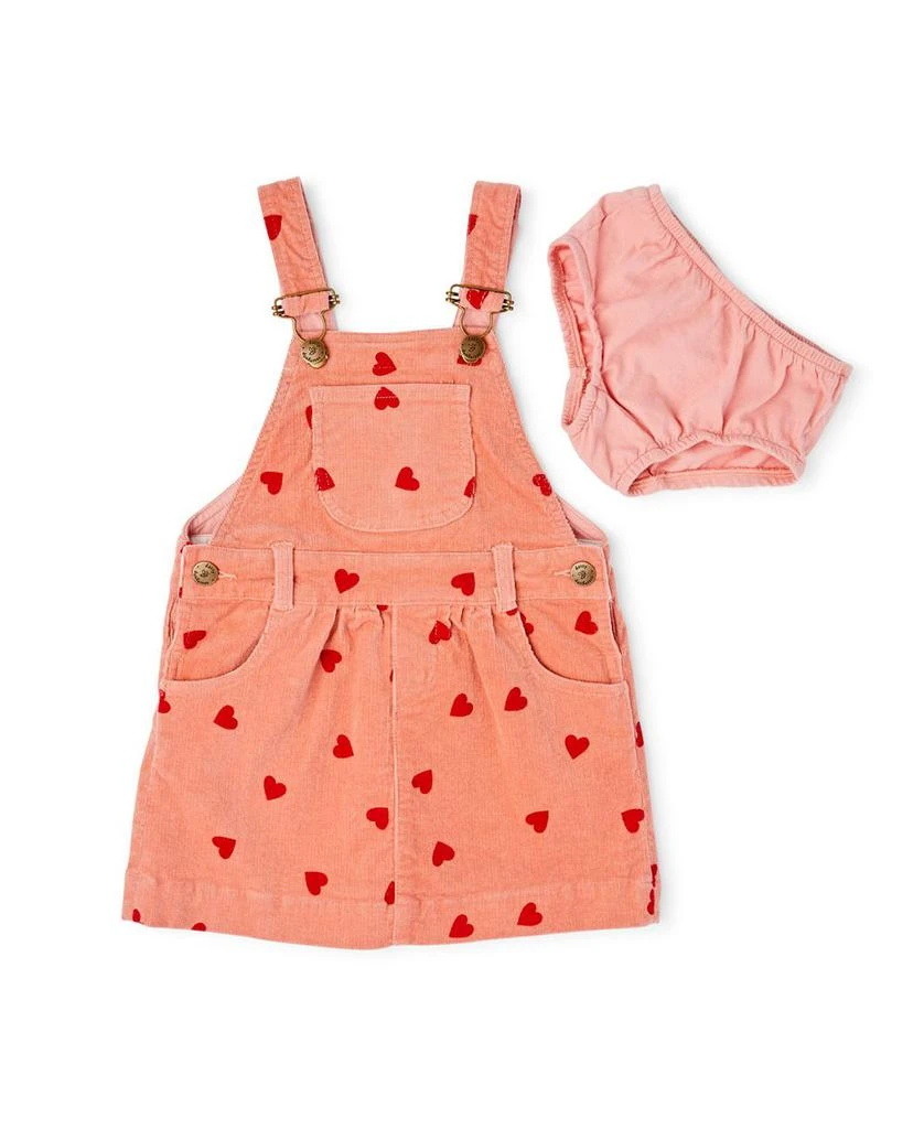 商品Dotty Dungarees|Girls' Heart Print Corduroy Overall Dress - Baby, Little Kid, Big Kid,价格¥391,第1张图片