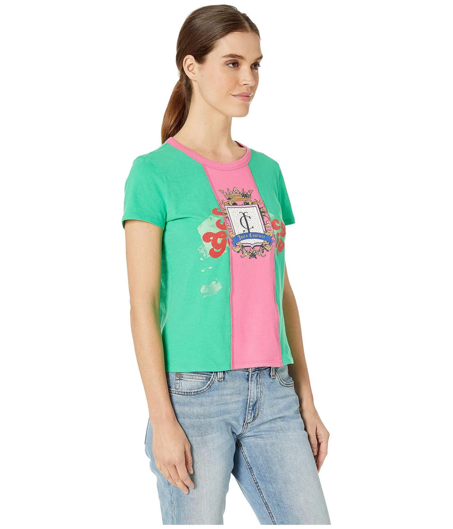 商品Juicy Couture|Juicy Spliced Crest Graphic Tee,价格¥110,第4张图片详细描述